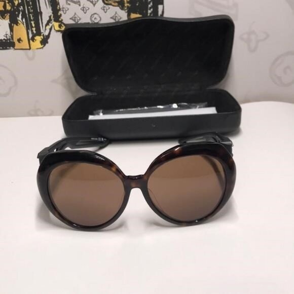 New Authentic Balenciaga Tortoise Shell Sunglasses BB0024SA 001 - Picture 6 of 12
